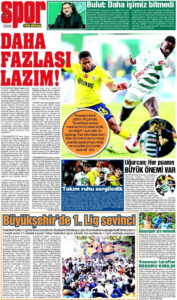 8 Mayıs 2024 Yeni Meram Gazetesi
