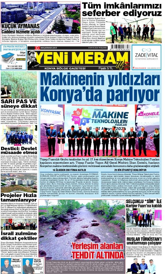 9 Mayıs 2024 Yeni Meram Gazetesi
