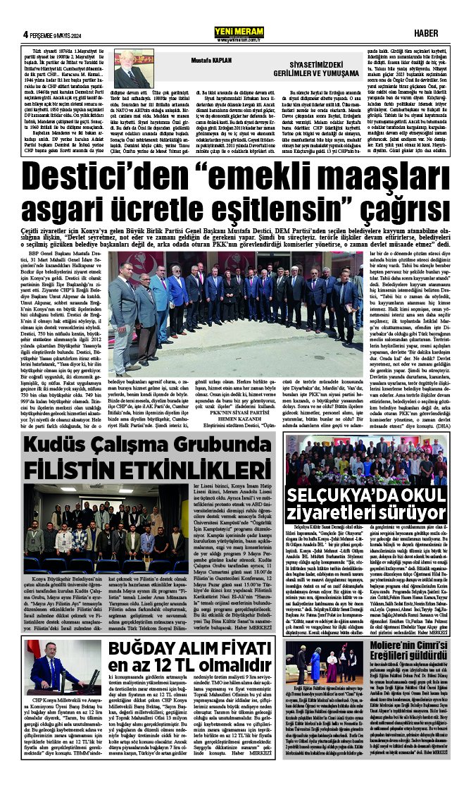 9 Mayıs 2024 Yeni Meram Gazetesi
