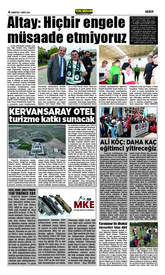 11 Mayıs 2024 Yeni Meram Gazetesi