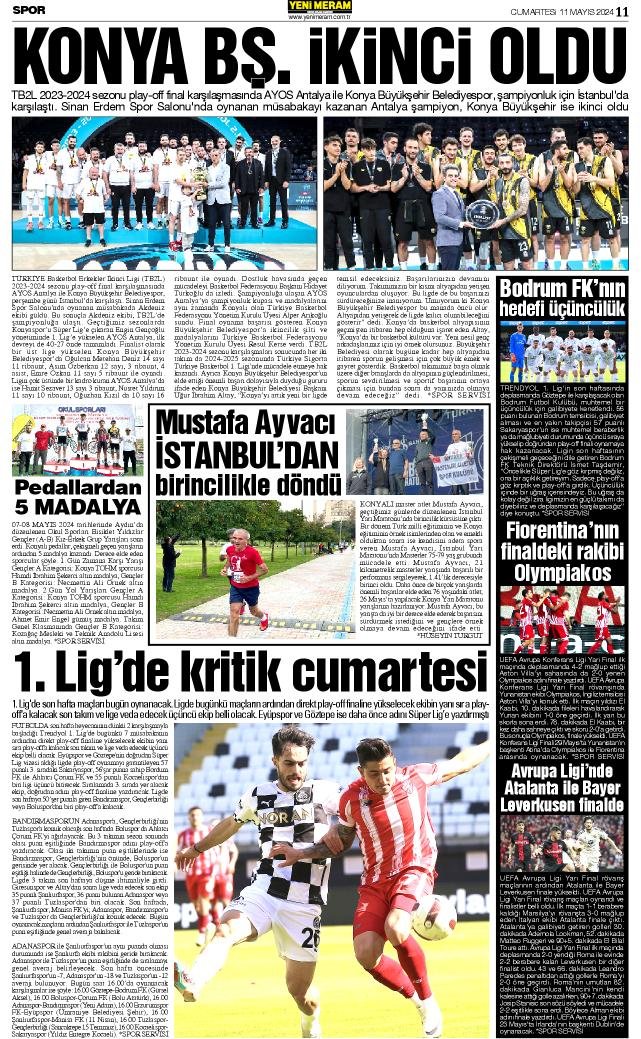 11 Mayıs 2024 Yeni Meram Gazetesi