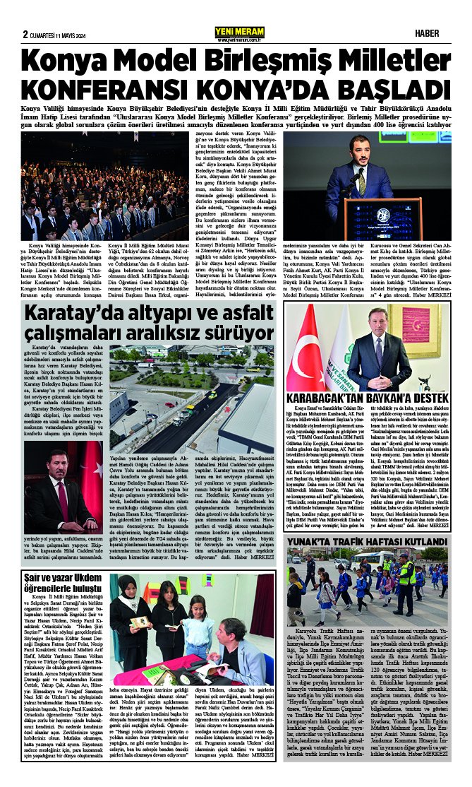 11 Mayıs 2024 Yeni Meram Gazetesi