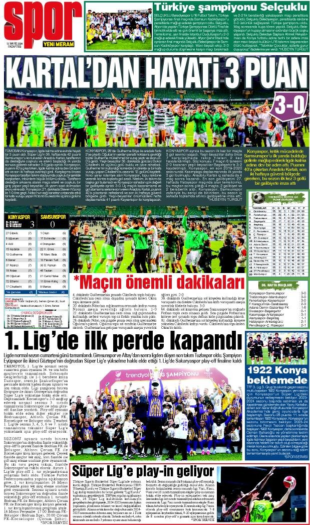 13 Mayıs 2024 Yeni Meram Gazetesi
