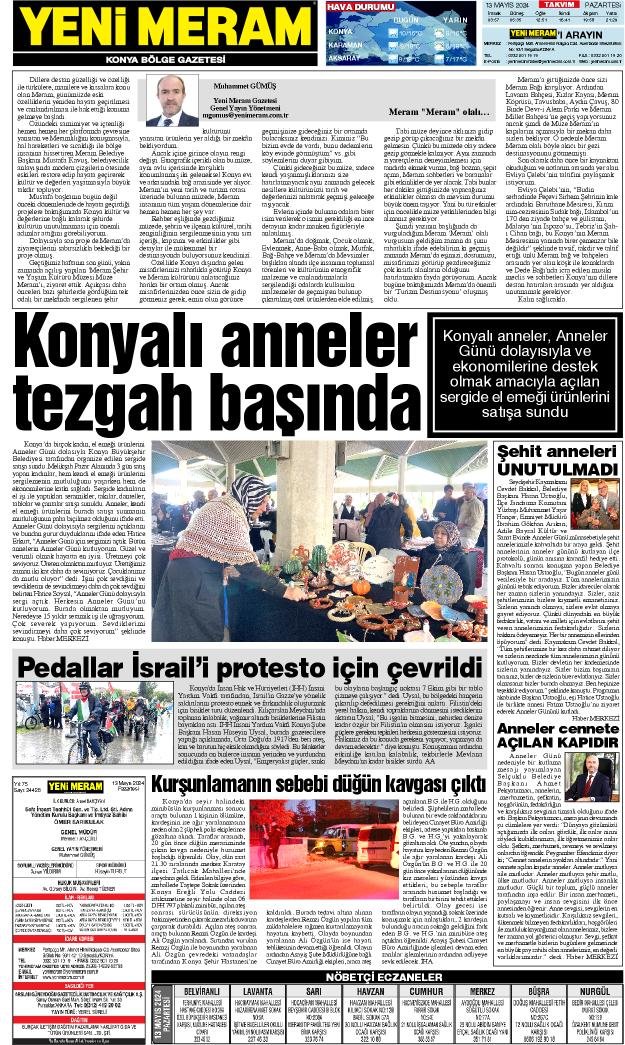 13 Mayıs 2024 Yeni Meram Gazetesi
