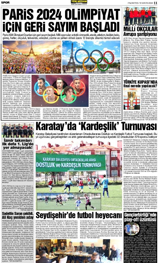 13 Mayıs 2024 Yeni Meram Gazetesi
