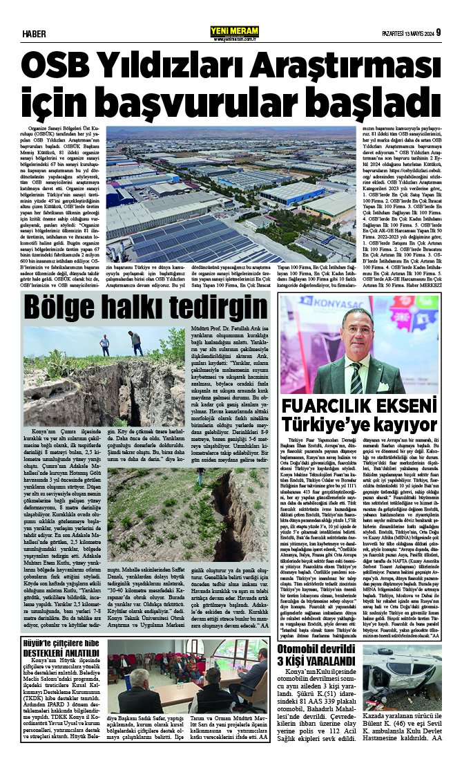 13 Mayıs 2024 Yeni Meram Gazetesi
