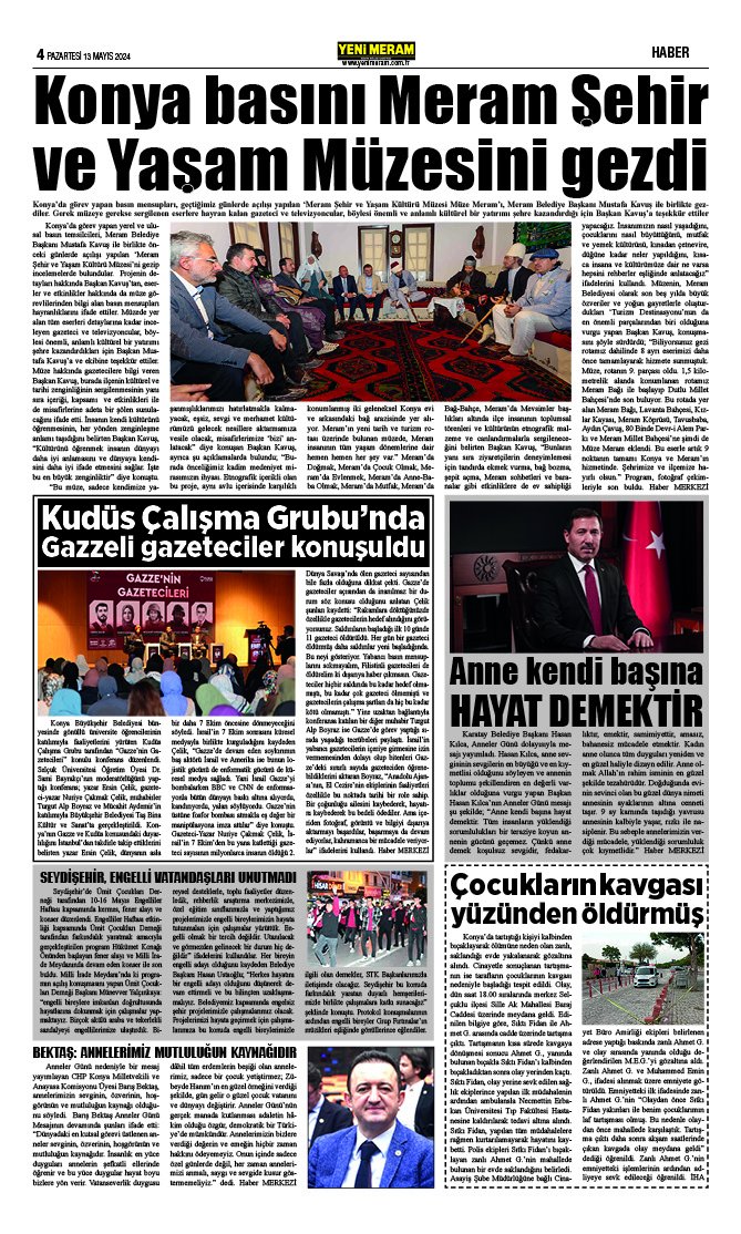 13 Mayıs 2024 Yeni Meram Gazetesi
