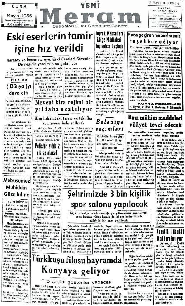 13 Mayıs 2024 Yeni Meram Gazetesi
