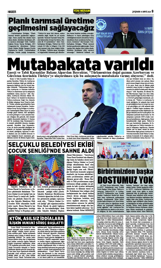 15 Mayıs 2024 Yeni Meram Gazetesi
