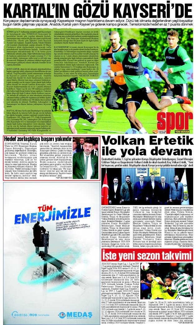 16 Mayıs 2024 Yeni Meram Gazetesi