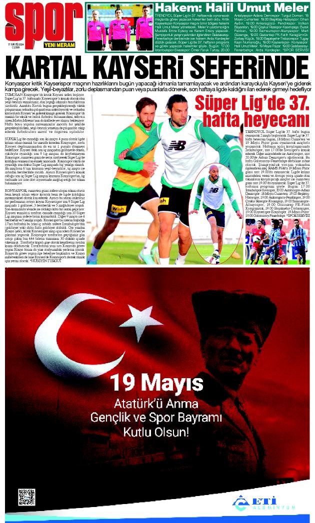 17 Mayıs 2024 Yeni Meram Gazetesi
