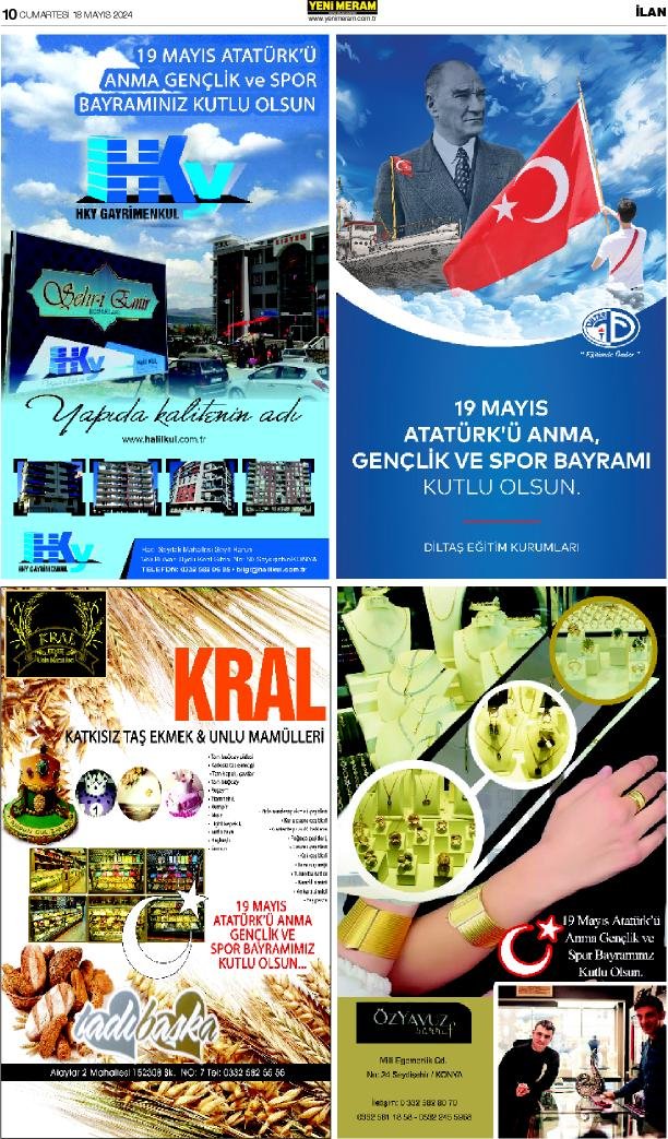 18 Mayıs 2024 Yeni Meram Gazetesi