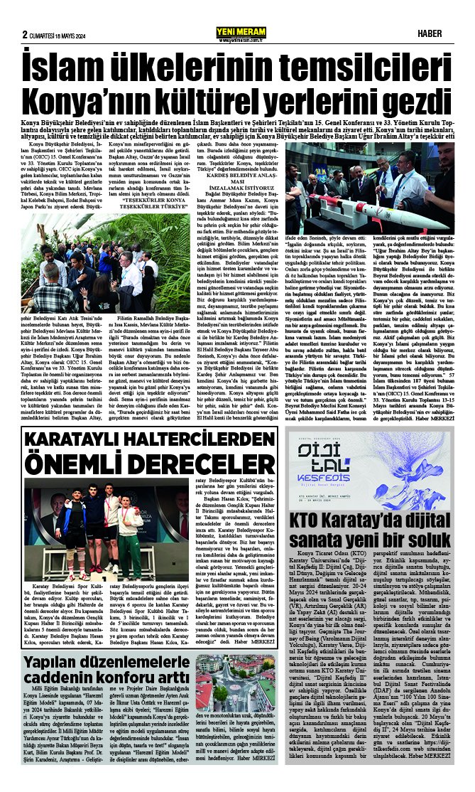 18 Mayıs 2024 Yeni Meram Gazetesi