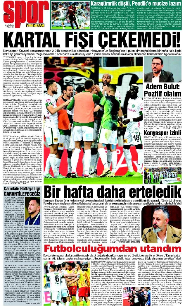 20 Mayıs 2024 Yeni Meram Gazetesi
