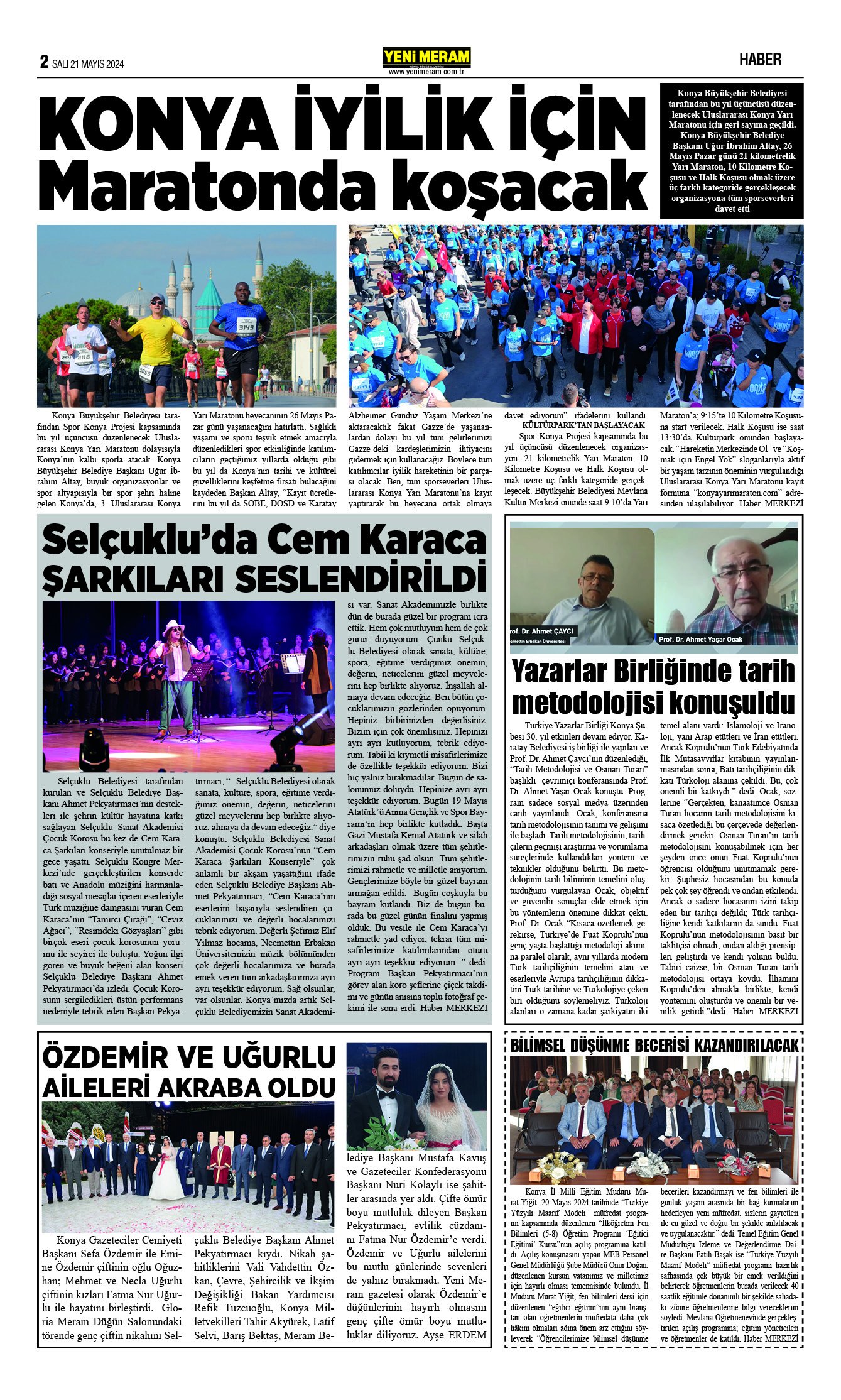 21 Mayıs 2024 Yeni Meram Gazetesi
