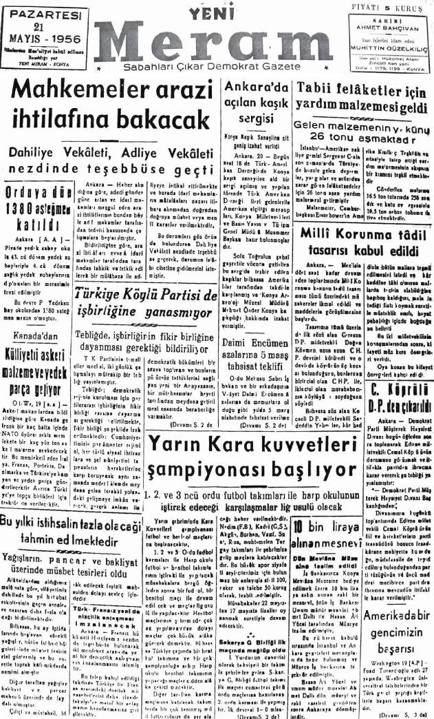 21 Mayıs 2024 Yeni Meram Gazetesi
