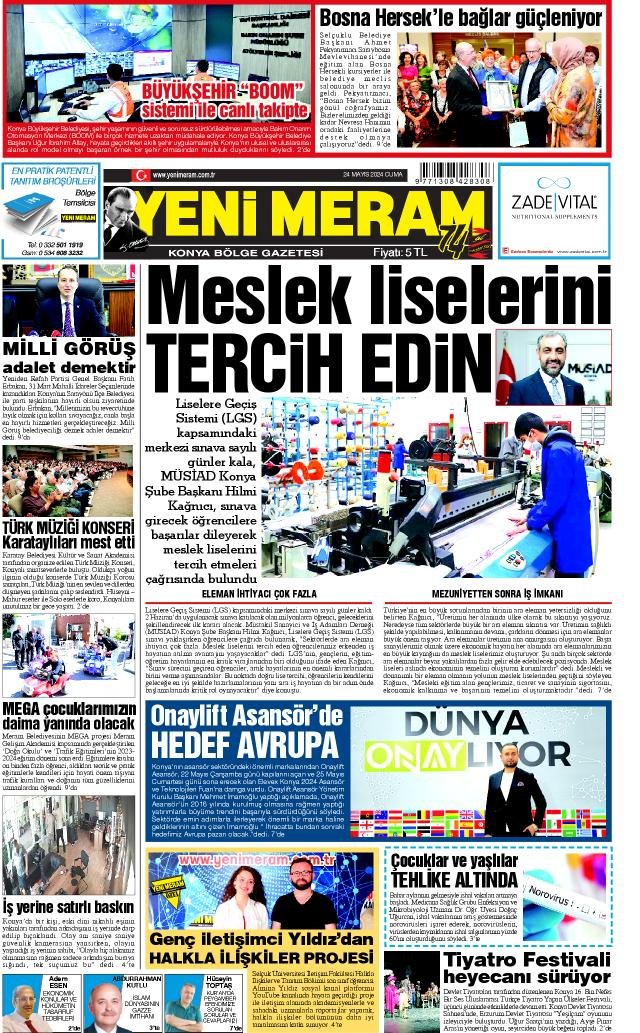 24 Mayıs 2024 Yeni Meram Gazetesi
