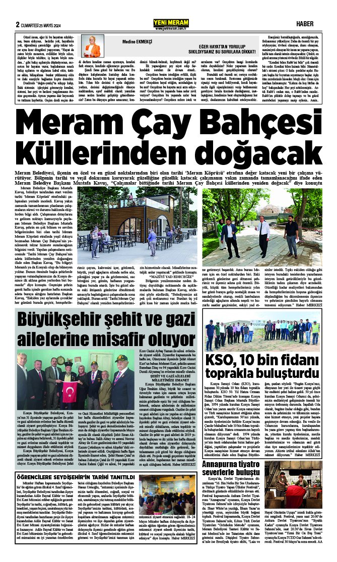 25 Mayıs 2024 Yeni Meram Gazetesi