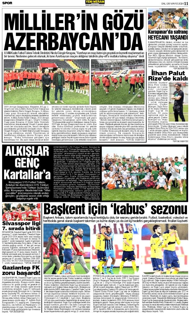 28 Mayıs 2024 Yeni Meram Gazetesi
