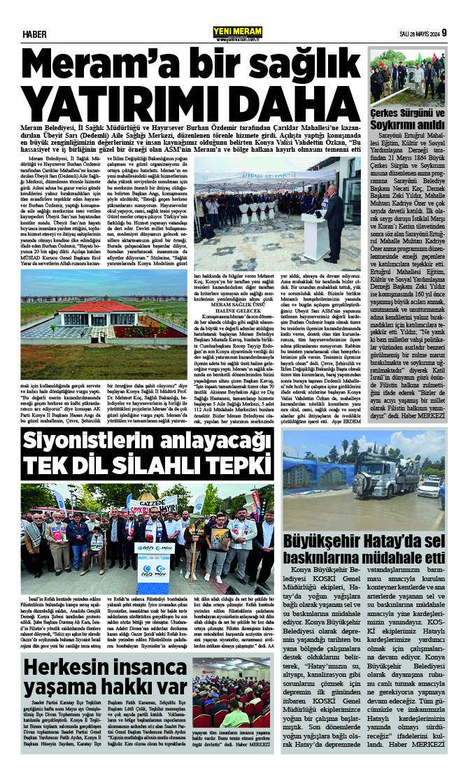 28 Mayıs 2024 Yeni Meram Gazetesi
