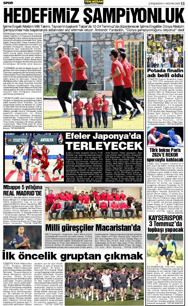 5 Haziran 2024 Yeni Meram Gazetesi
