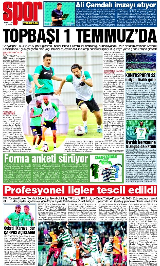 5 Haziran 2024 Yeni Meram Gazetesi
