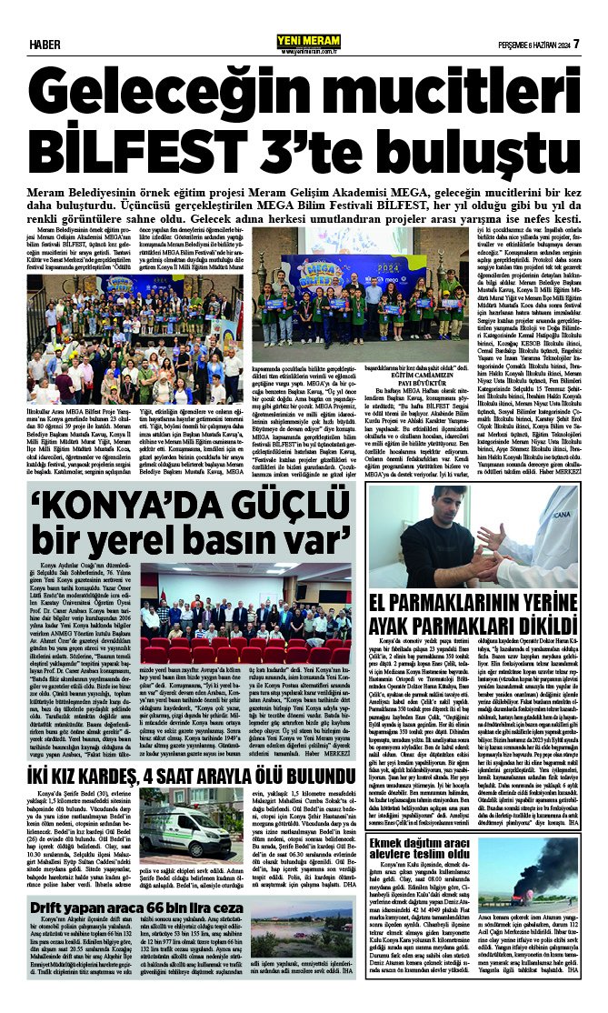 6 Haziran 2024 Yeni Meram Gazetesi
