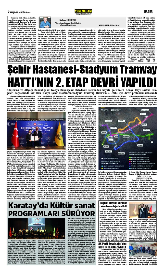 6 Haziran 2024 Yeni Meram Gazetesi
