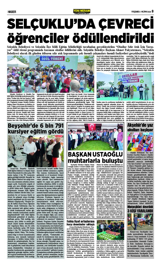 6 Haziran 2024 Yeni Meram Gazetesi
