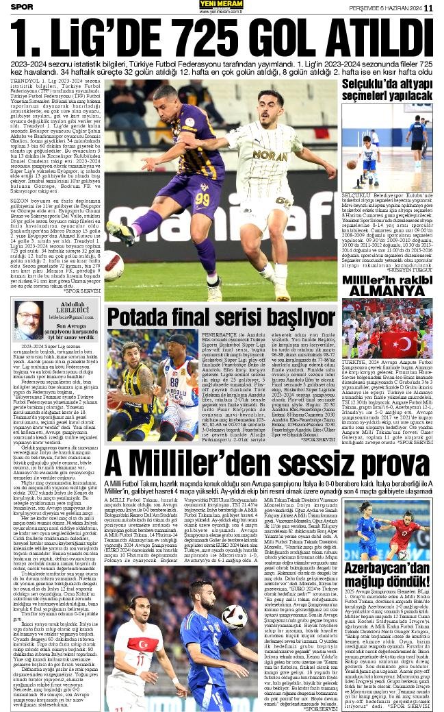 6 Haziran 2024 Yeni Meram Gazetesi
