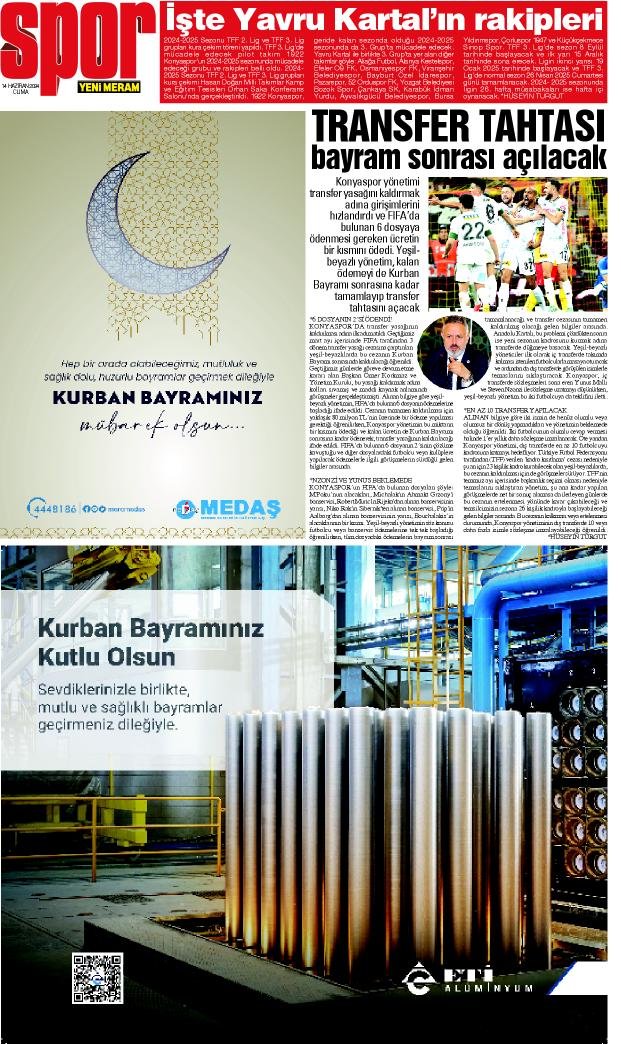 14 Haziran 2024 Yeni Meram Gazetesi
