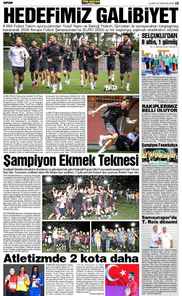 14 Haziran 2024 Yeni Meram Gazetesi
