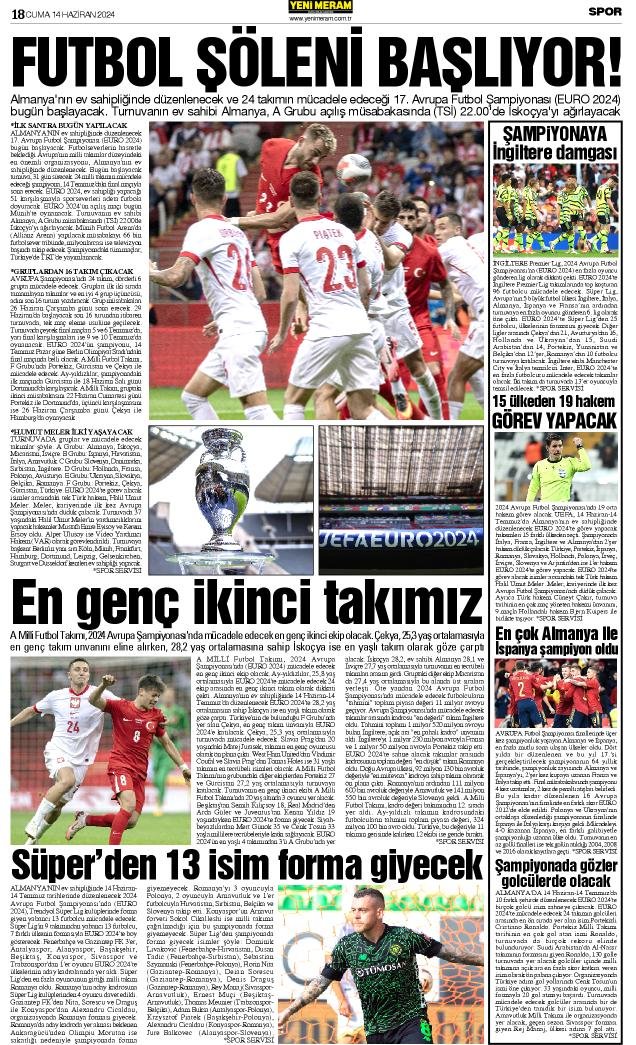 14 Haziran 2024 Yeni Meram Gazetesi
