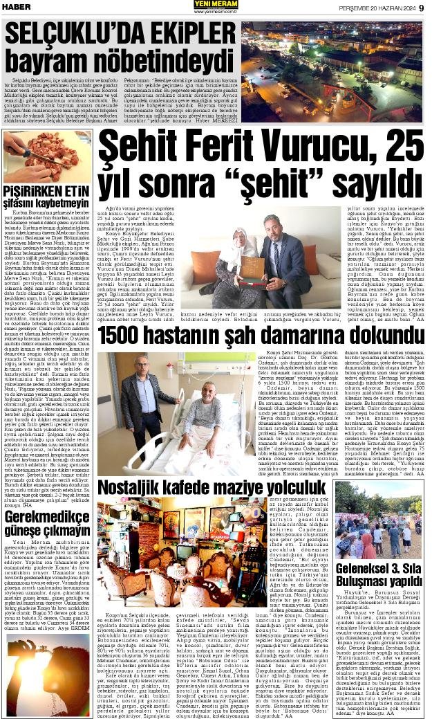 20 Haziran 2024 Yeni Meram Gazetesi
