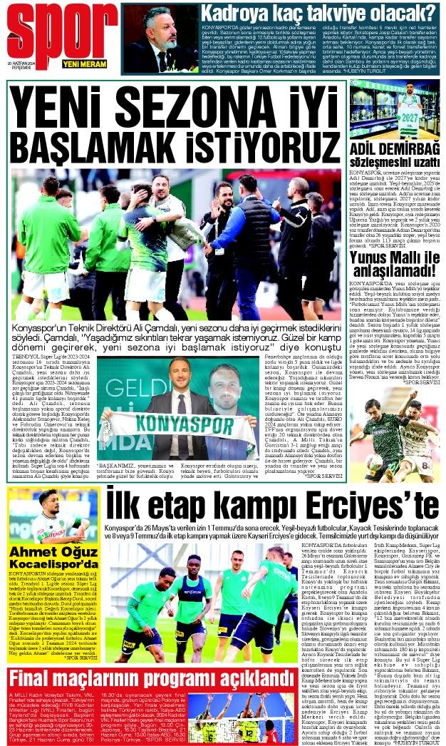 20 Haziran 2024 Yeni Meram Gazetesi
