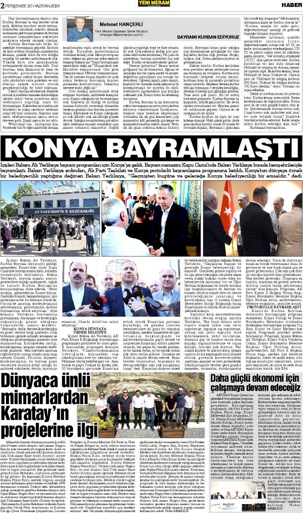 20 Haziran 2024 Yeni Meram Gazetesi
