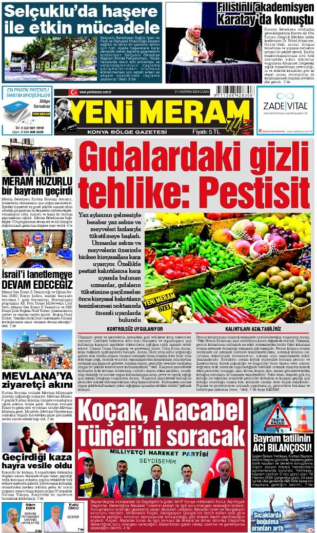 21 Haziran 2024 Yeni Meram Gazetesi
