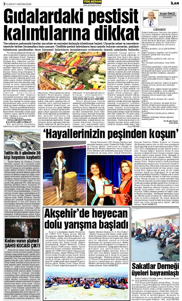 21 Haziran 2024 Yeni Meram Gazetesi
