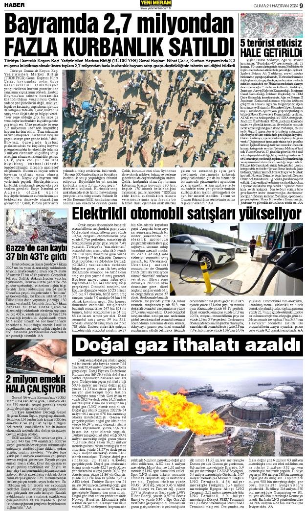 21 Haziran 2024 Yeni Meram Gazetesi
