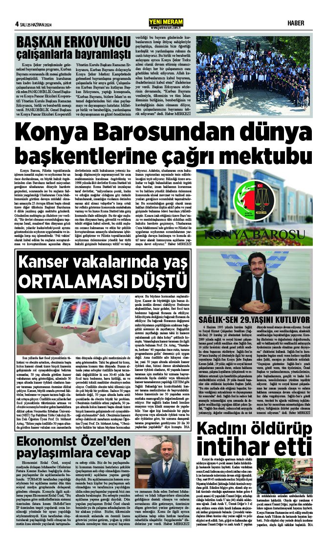 25 Haziran 2024 Yeni Meram Gazetesi
