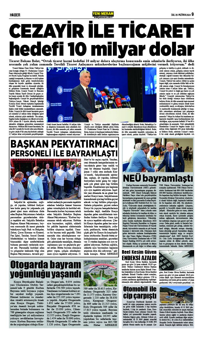 25 Haziran 2024 Yeni Meram Gazetesi
