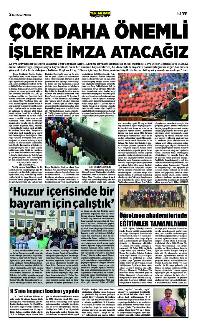 25 Haziran 2024 Yeni Meram Gazetesi
