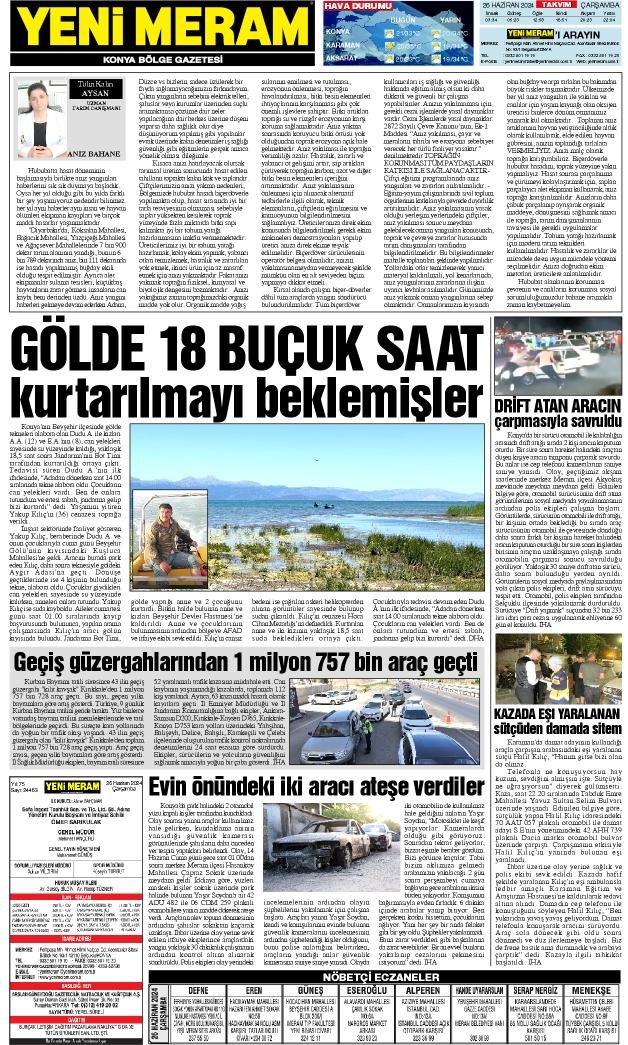 26 Haziran 2024 Yeni Meram Gazetesi
