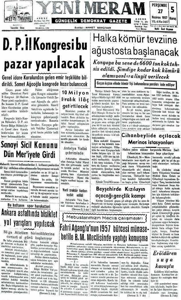 27 Haziran 2024 Yeni Meram Gazetesi
