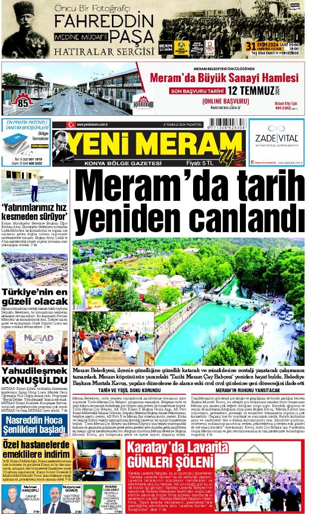 8 Temmuz 2024 Yeni Meram Gazetesi
