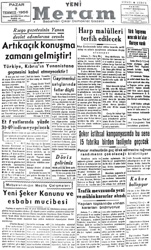 8 Temmuz 2024 Yeni Meram Gazetesi
