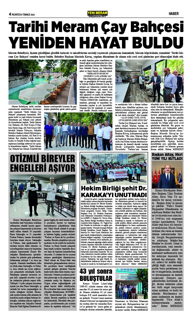 8 Temmuz 2024 Yeni Meram Gazetesi
