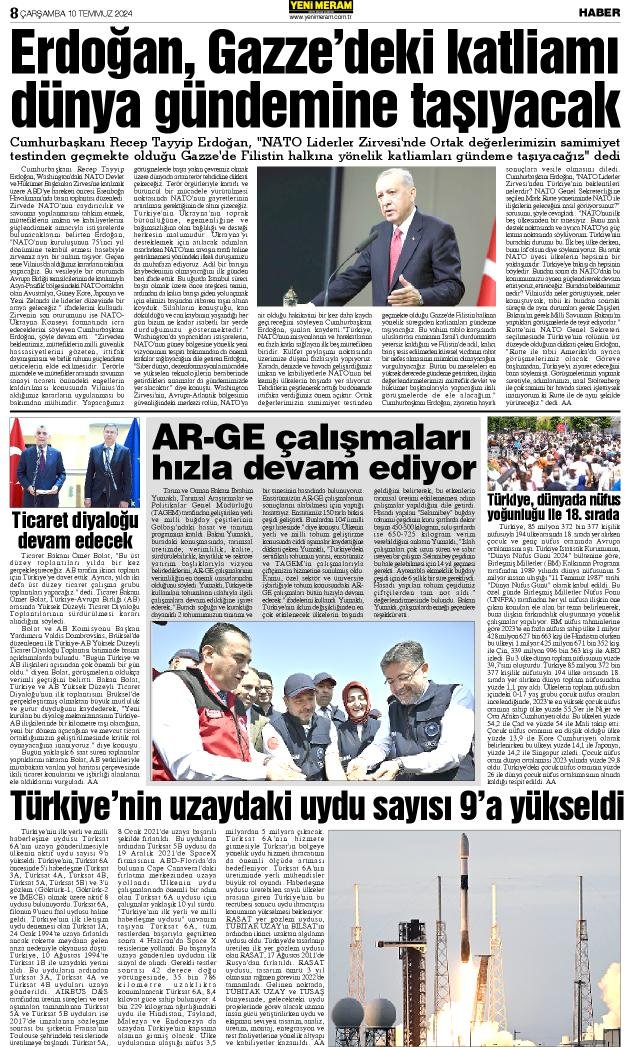 10 Temmuz 2024 Yeni Meram Gazetesi
