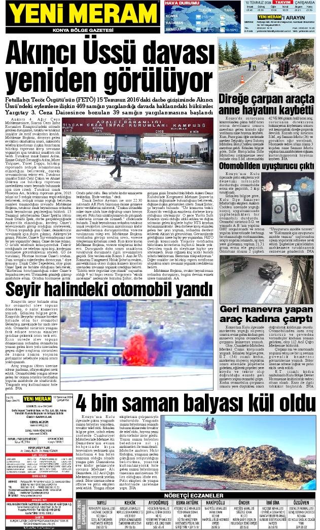 10 Temmuz 2024 Yeni Meram Gazetesi
