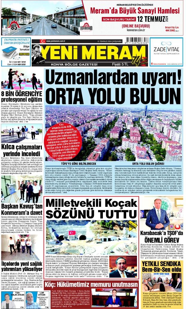 10 Temmuz 2024 Yeni Meram Gazetesi
